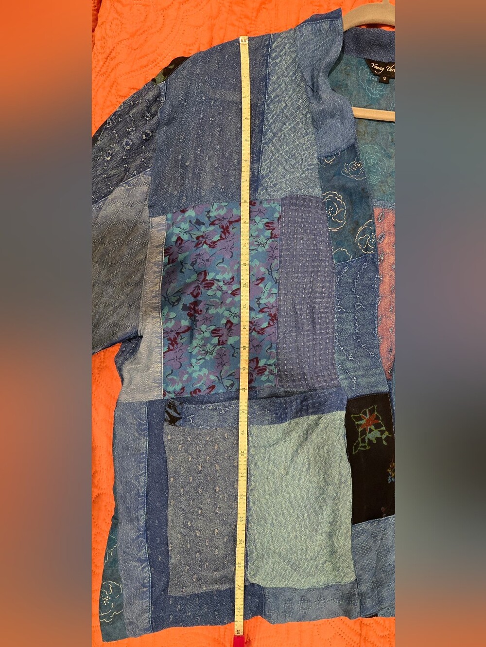 Young Threads Patchwork Blue Kimono Jacket - Mixed Blue Tones - Picture 3 of 3
